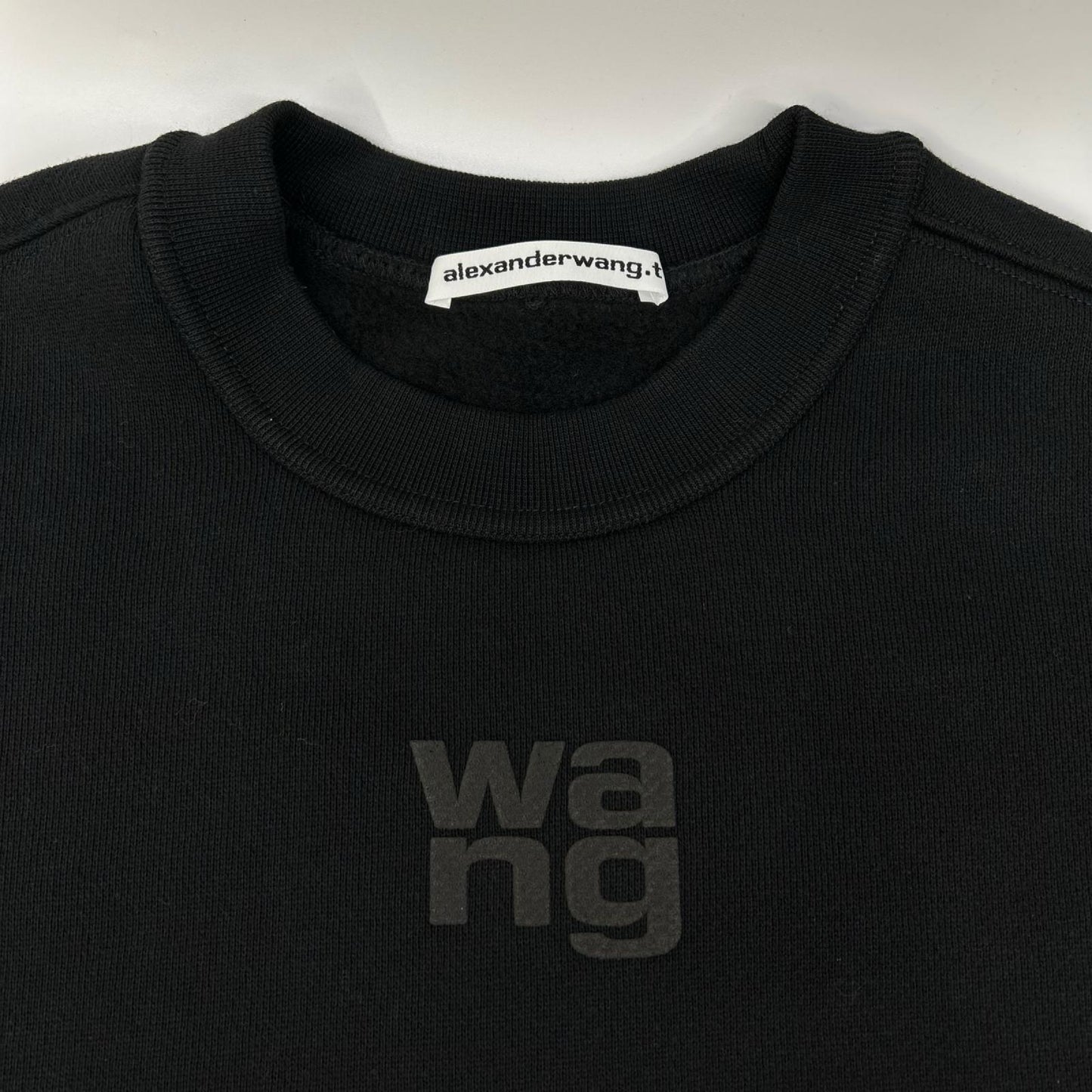 ALEXANDER WANG アレキサンダーワン 4CC3221360 ブラック wangロゴ 裏起毛プルオーバースウェット トップス