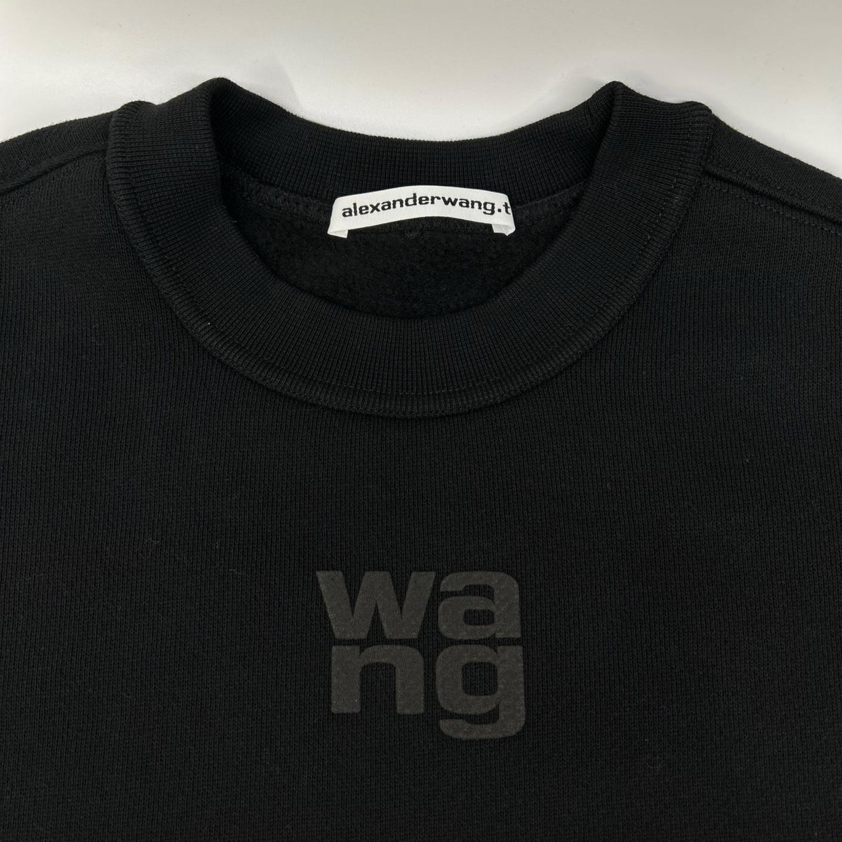 ALEXANDER WANG Alexander Wang 4CC3221360 black wang logo fleece-lined pullover sweatshirt top