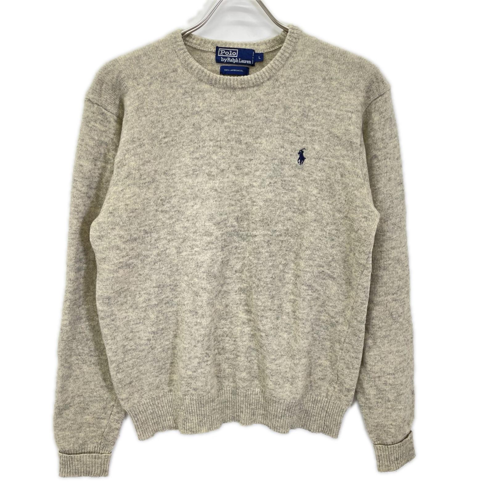 POLObyRalphLauren ポロラルフローレン 90's グレー プルオーバーウールニット トップス