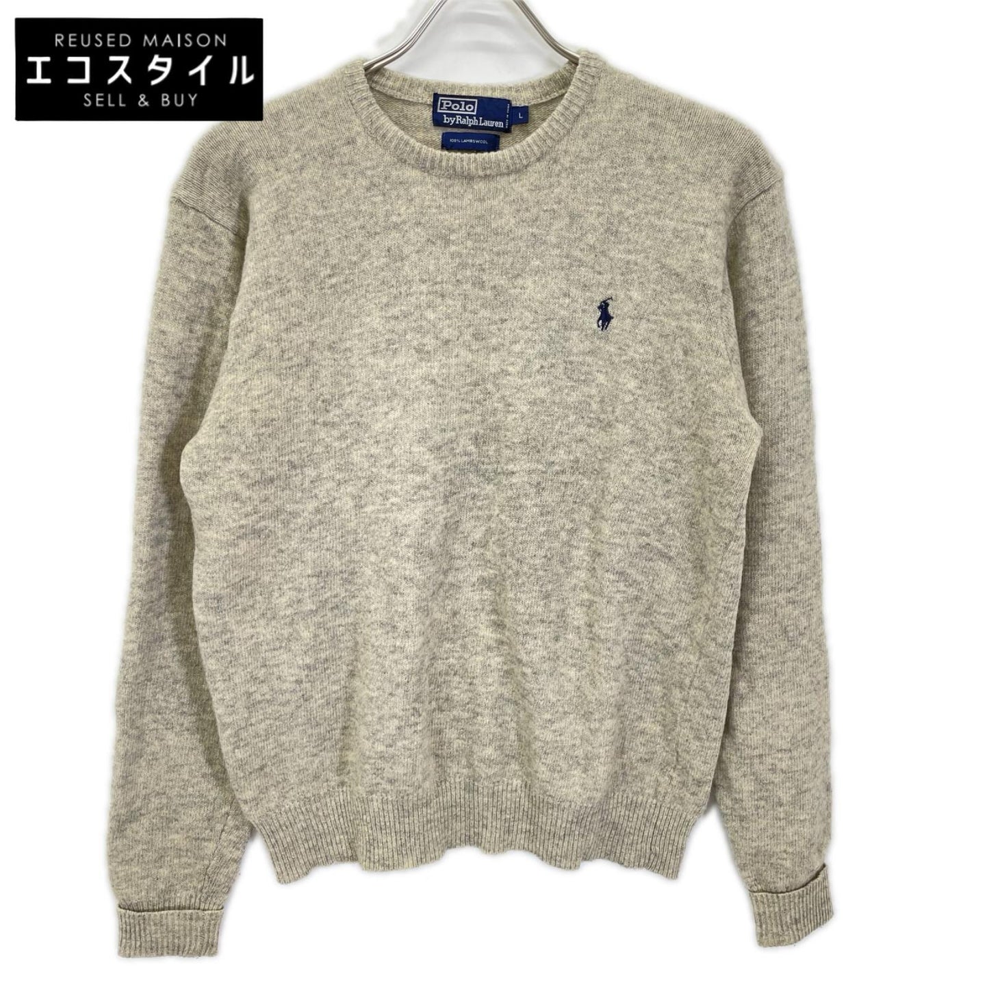 POLObyRalphLauren ポロラルフローレン 90's グレー プルオーバーウールニット トップス