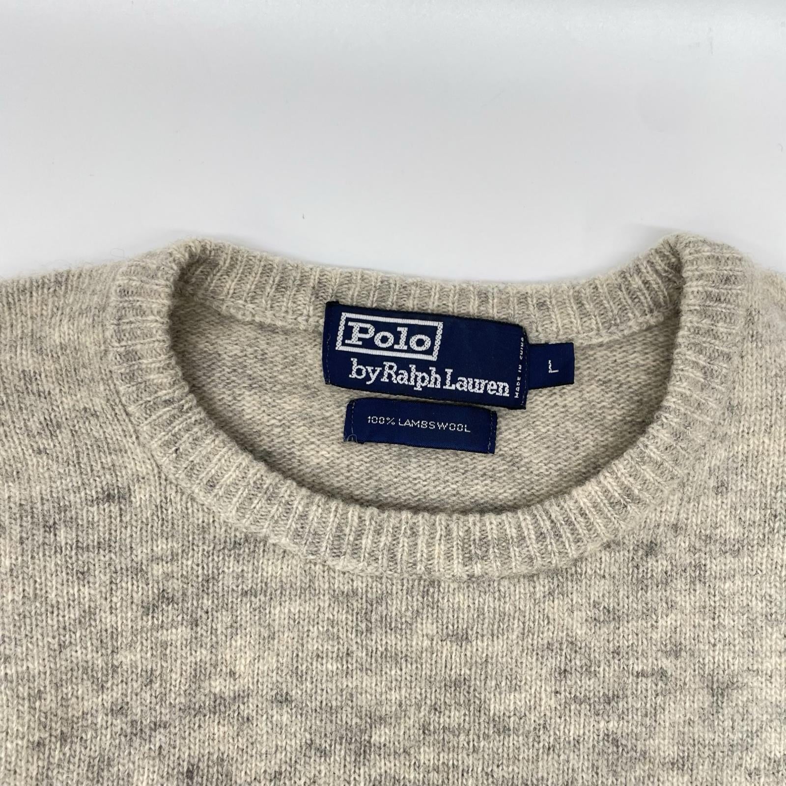 POLObyRalphLauren ポロラルフローレン 90's グレー プルオーバーウールニット トップス