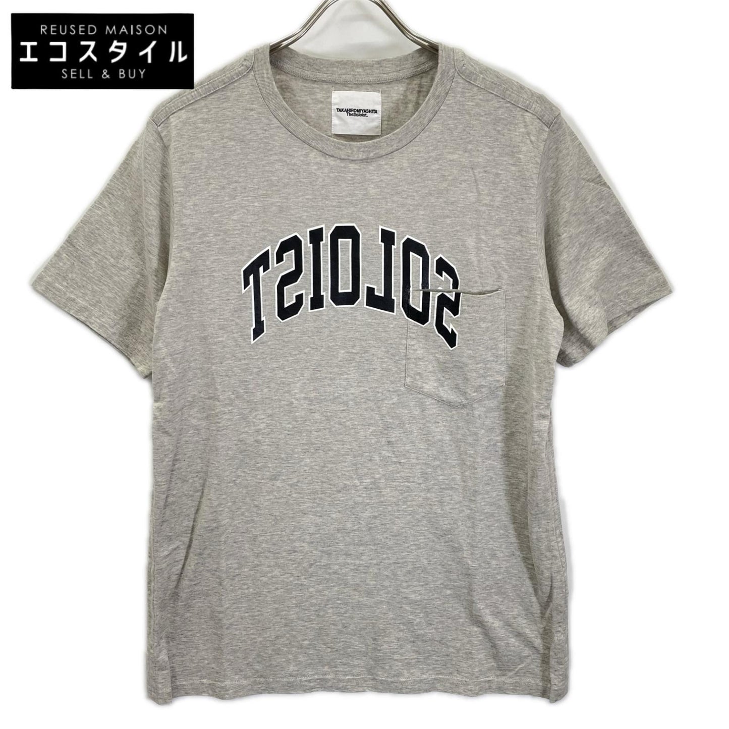 TAKAHIROMIYASHITA The SoloIst. タカヒロミヤシタ ザ ソロイスト. グレー s/s regular size pocket tee トップス
