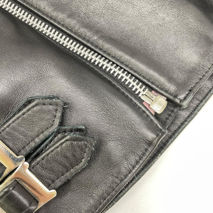 666 666トリプルシックス ブラック LJM-1TF タータンチェックインナー サイドベルト ダブルライダース ジャケット ジャケット