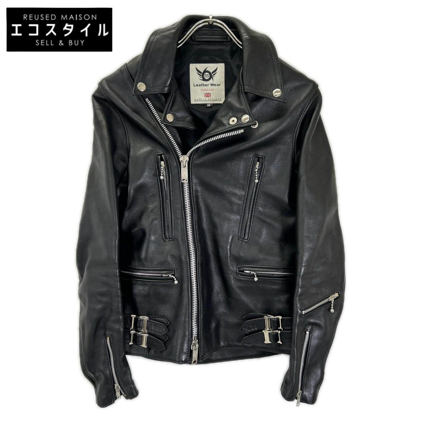 666 666トリプルシックス ブラック LMJ-1TF ブラック サイドベルト ダブルライダース ジャケット ジャケット