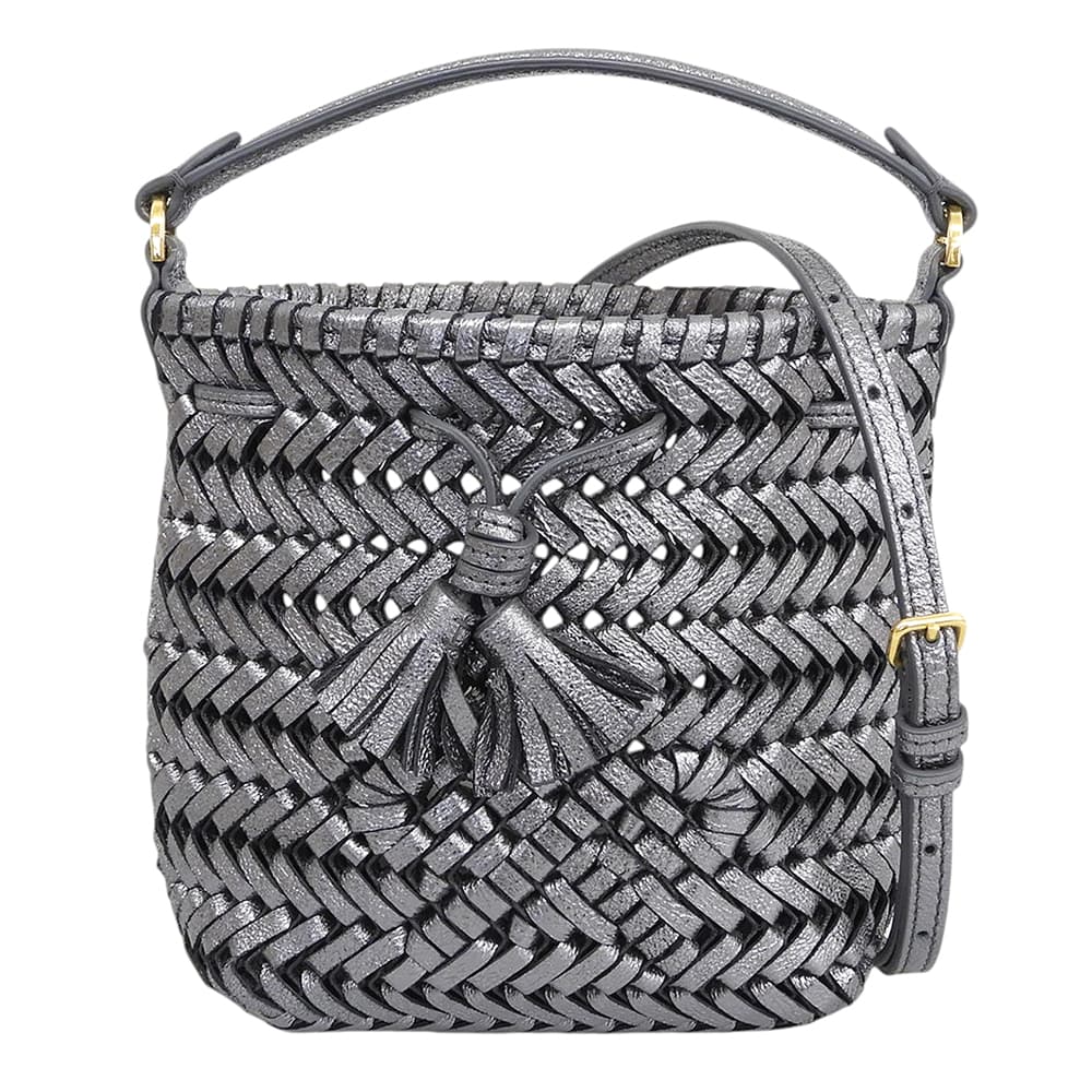 Anya Hindmarch アニヤ ハインドマーチ ニーソン タイニー 2WAY ショルダーバッグ レディース メタリックグレー ショルダーバッグ