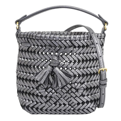 Anya Hindmarch アニヤ ハインドマーチ ニーソン タイニー 2WAY ショルダーバッグ レディース メタリックグレー ショルダーバッグ