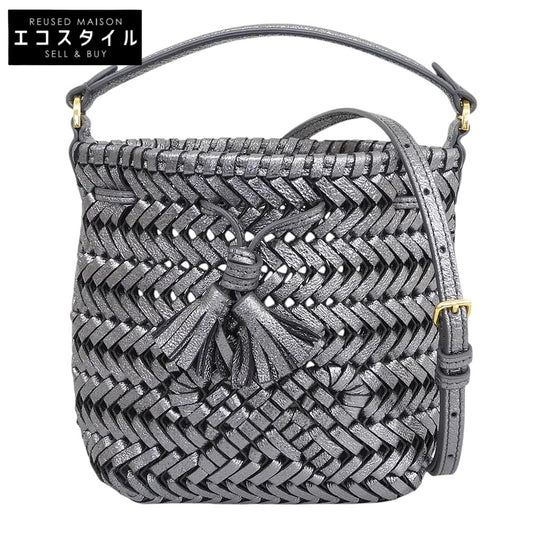 Anya Hindmarch アニヤ ハインドマーチ ニーソン タイニー 2WAY ショルダーバッグ レディース メタリックグレー ショルダーバッグ