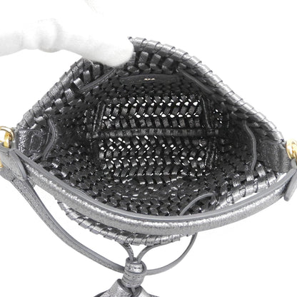 Anya Hindmarch アニヤ ハインドマーチ ニーソン タイニー 2WAY ショルダーバッグ レディース メタリックグレー ショルダーバッグ