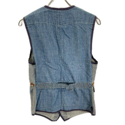 RRL ダブルアールエル ブルー デニム地 ワークウェアデザイン ヒッコリー ストライプベスト ベスト