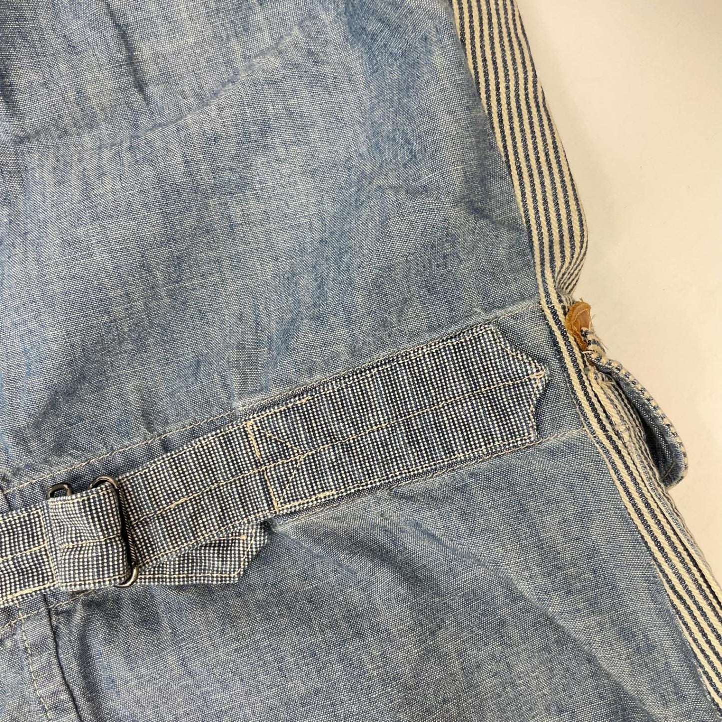 RRL ダブルアールエル ブルー デニム地 ワークウェアデザイン ヒッコリー ストライプベスト ベスト