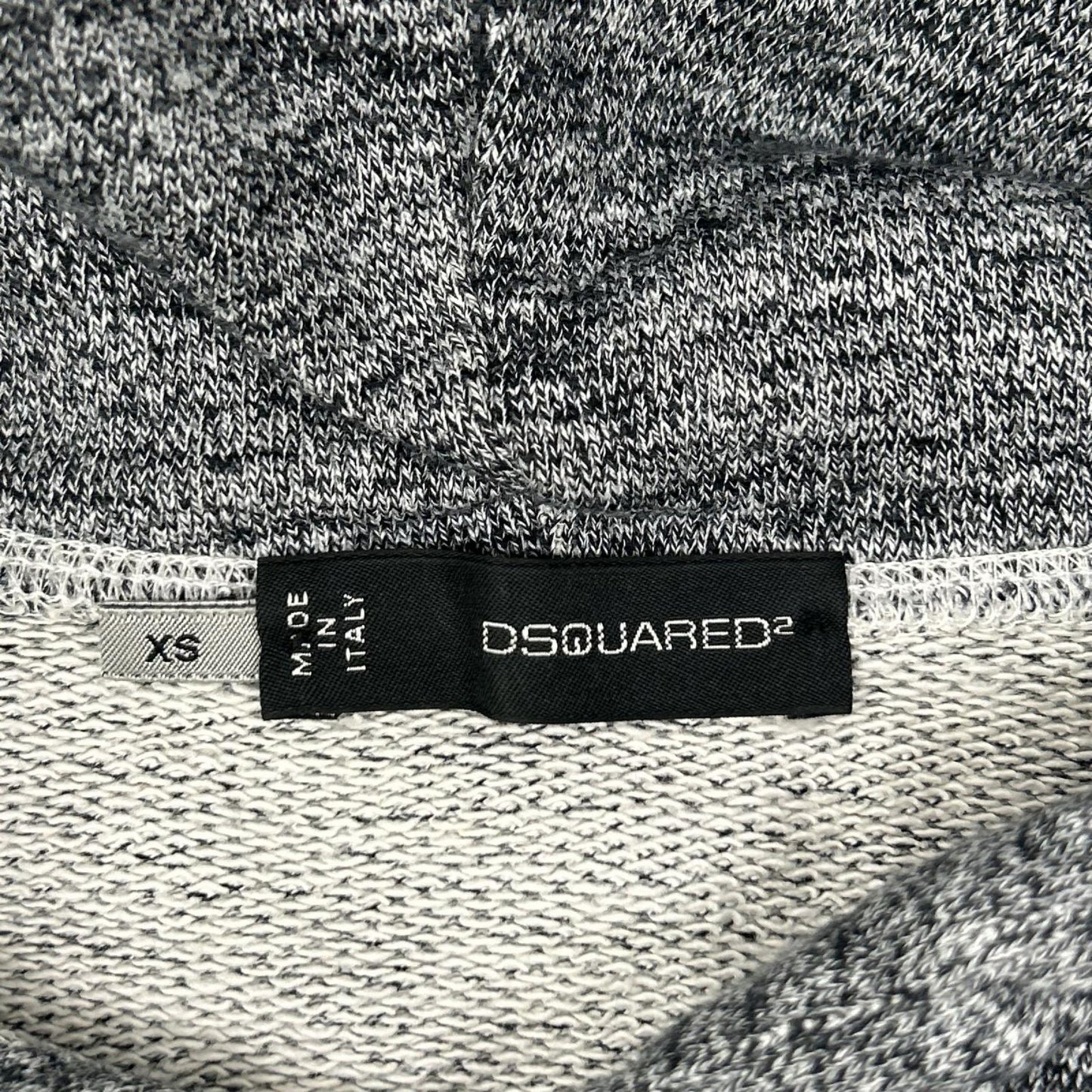 DSQUARED2 ディースクエアード グレー ペイントスプラッター ダメージ加工 杢柄 パーカー トップス
