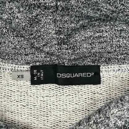 DSQUARED2 ディースクエアード グレー ペイントスプラッター ダメージ加工 杢柄 パーカー トップス