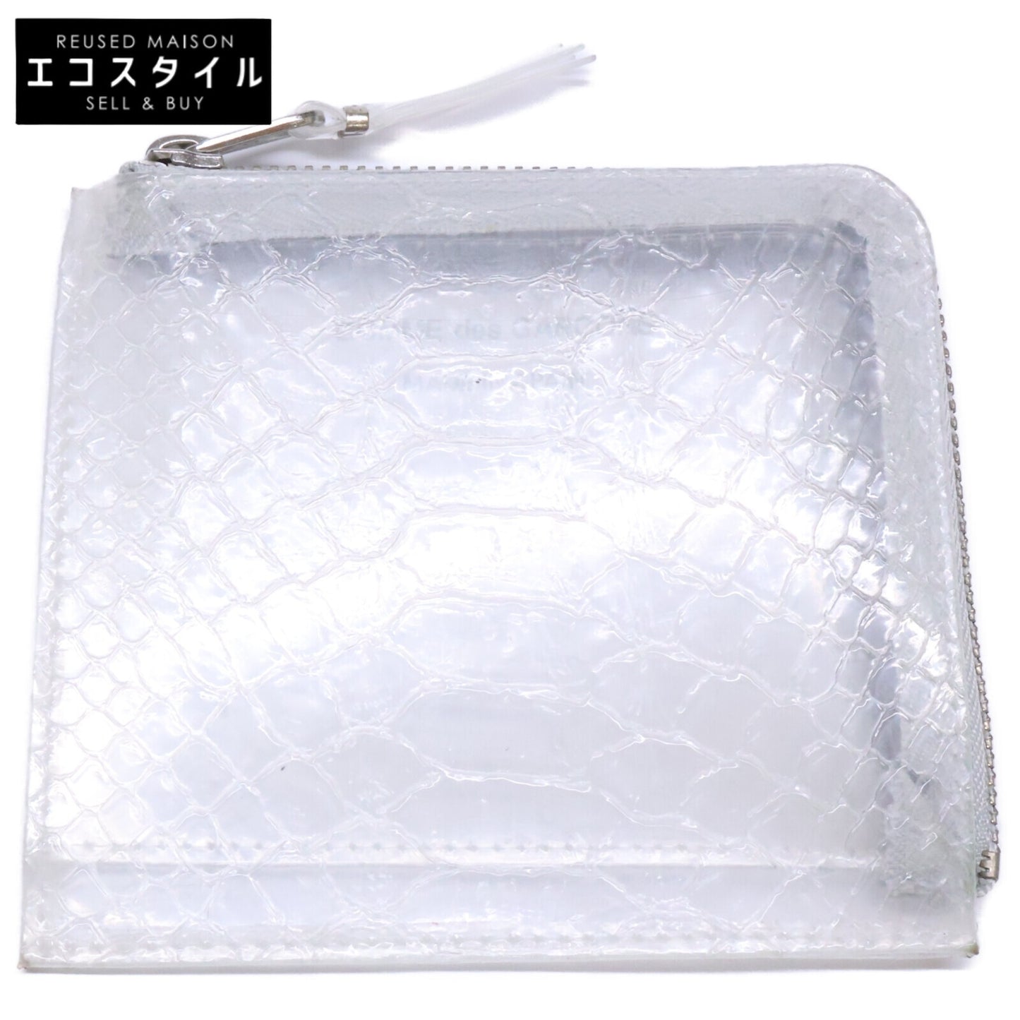 COMMEdesGARCONS コムデギャルソン 8Z-T310-051 SA3100ST SNAKE TRANSPARENT L ZIP WALLET 型押し L字ジップ ウォレット コインケース