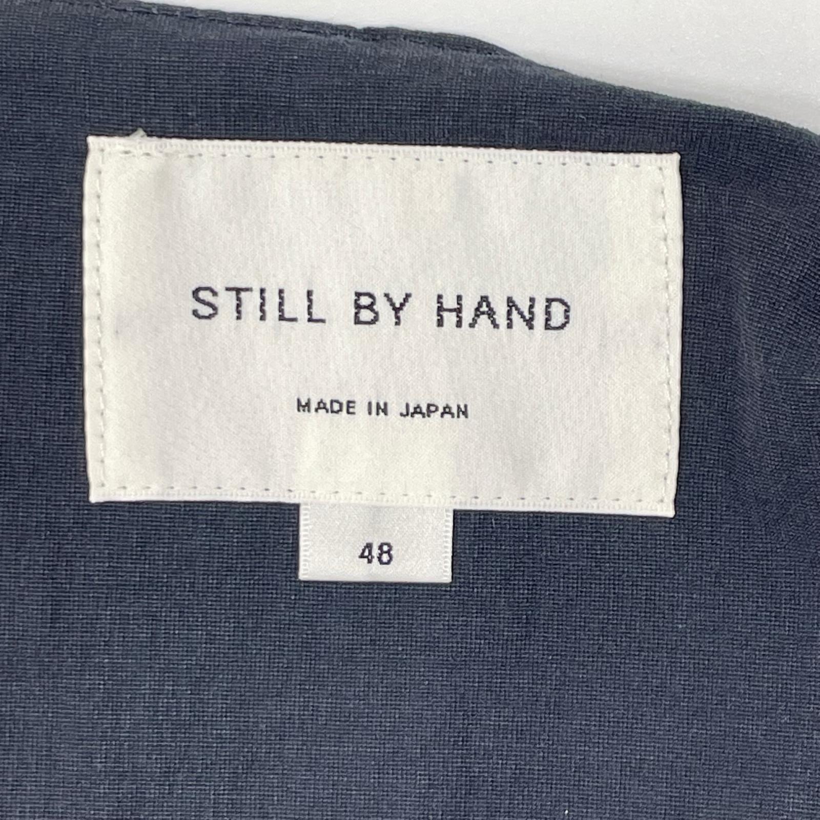 STILL BY HAND スティルバイハンド ネイビー コットン×ナイロン コットンナイロン クルーネックベスト ベスト