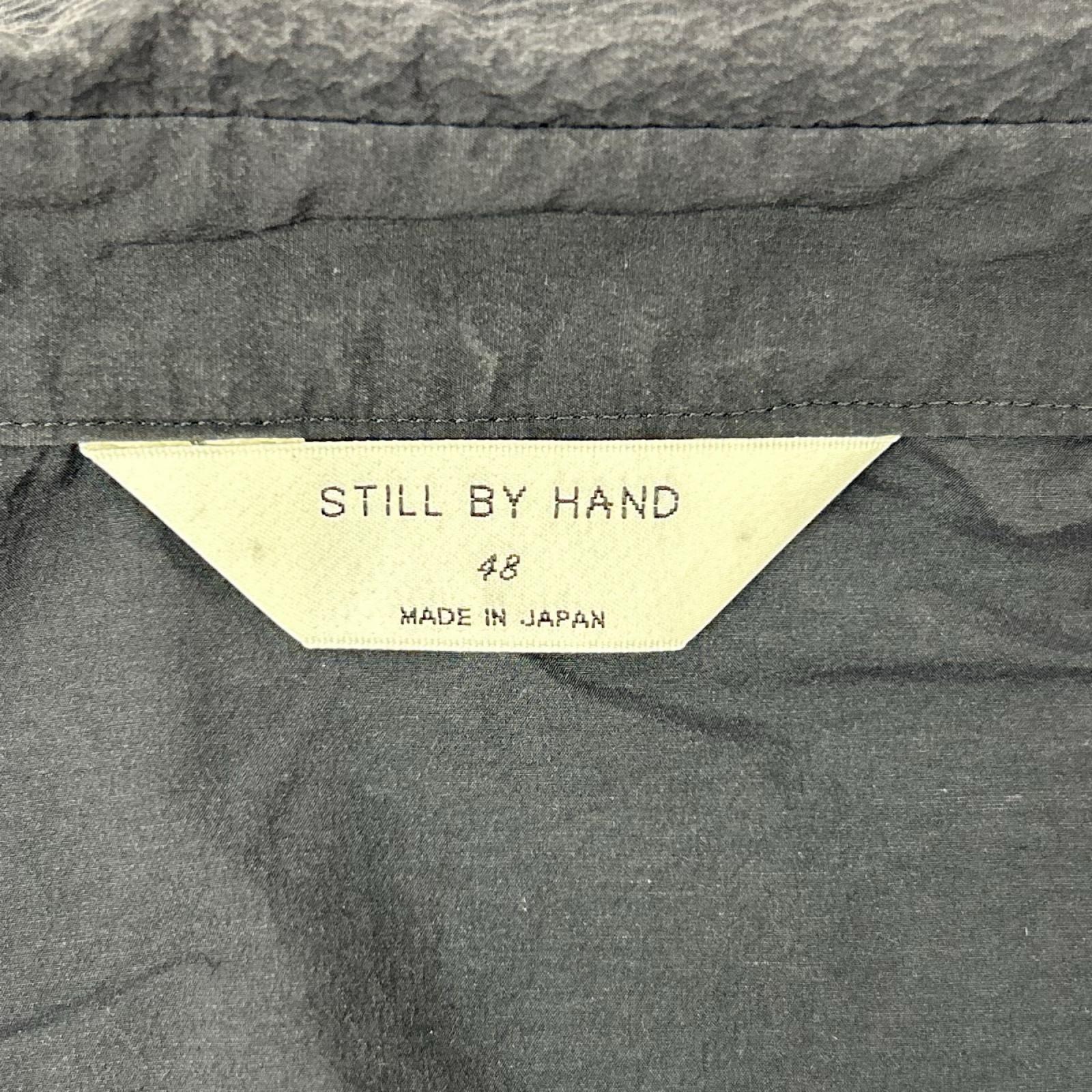 STILL BY HAND スティルバイハンド チャコール コットン×ナイロン 変形スリーブ ボタンシャツ トップス