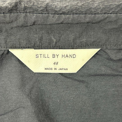 STILL BY HAND スティルバイハンド チャコール コットン×ナイロン 変形スリーブ ボタンシャツ トップス