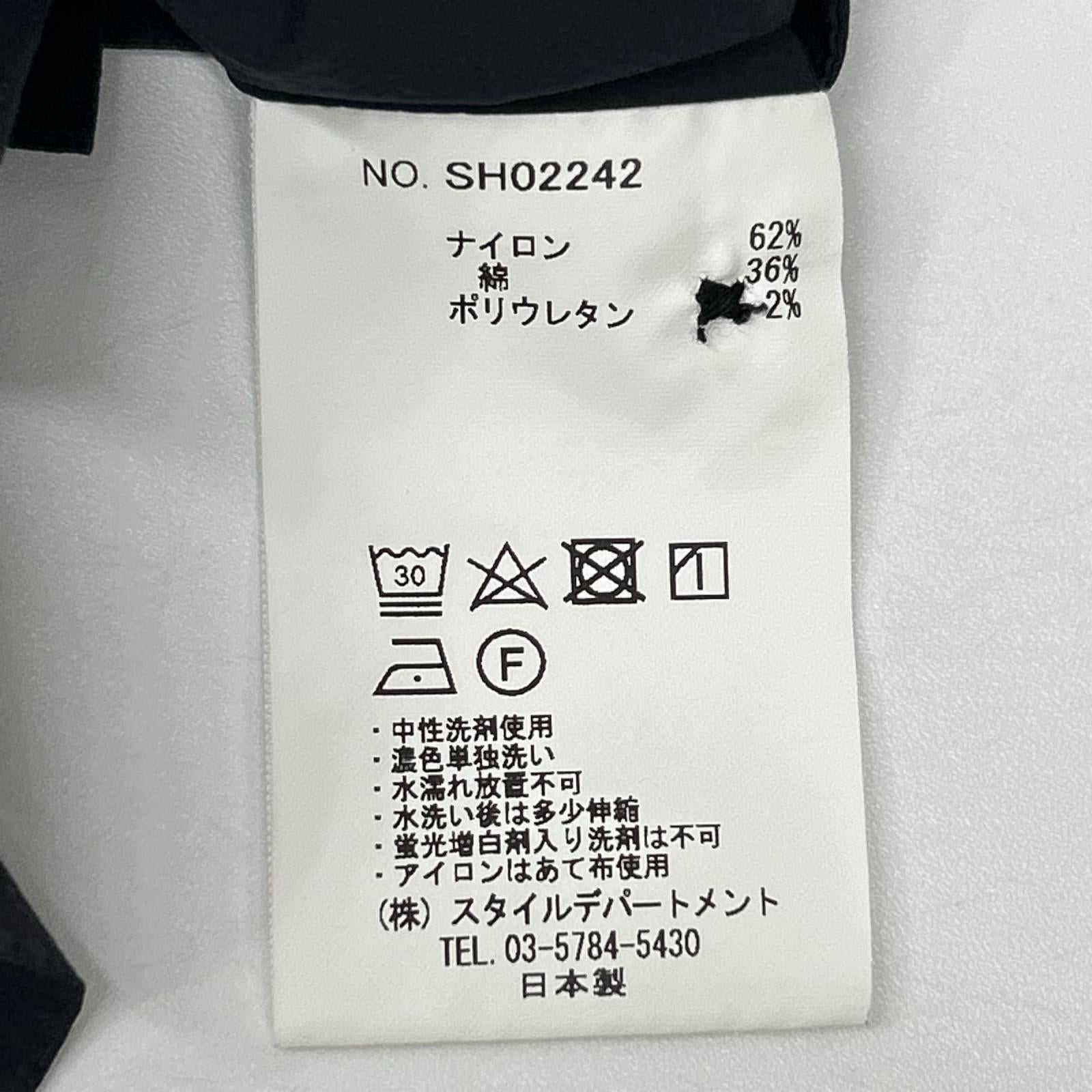 STILL BY HAND スティルバイハンド チャコール コットン×ナイロン 変形スリーブ ボタンシャツ トップス