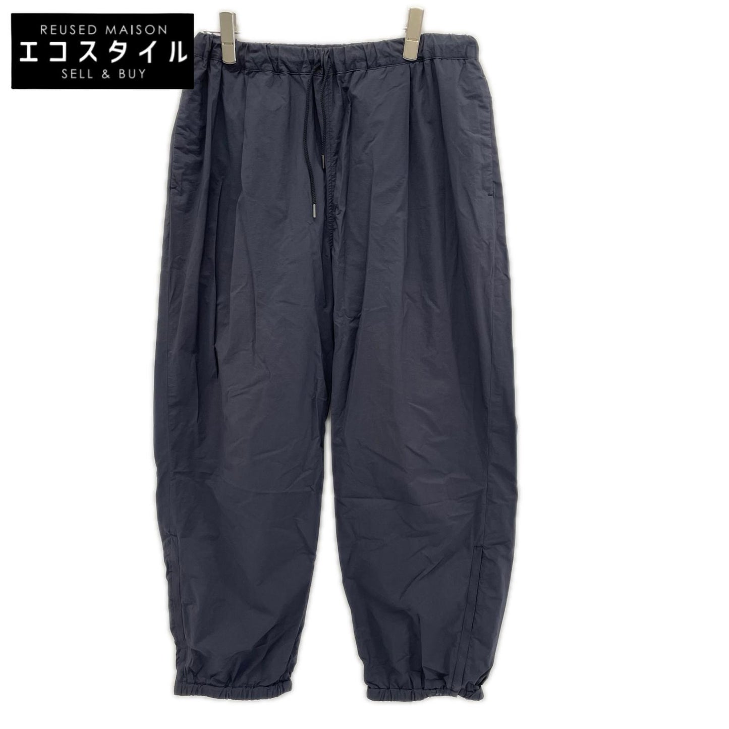 STILL BY HAND スティルバイハンド チャコール コットン×ナイロン ウエストゴム 裾ジップ トレーニングパンツ ボトムス