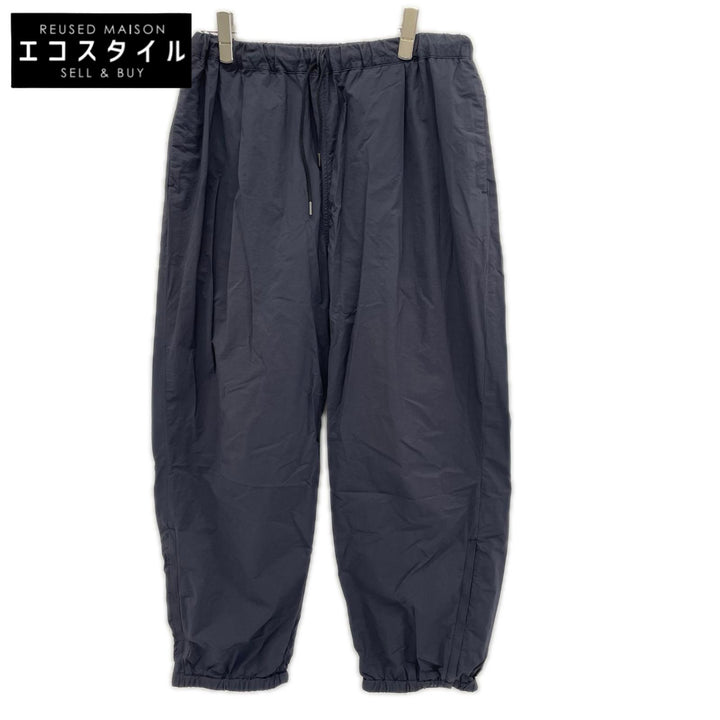 STILL BY HAND スティルバイハンド チャコール コットン×ナイロン ウエストゴム 裾ジップ トレーニングパンツ ボトムス