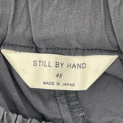 STILL BY HAND スティルバイハンド チャコール コットン×ナイロン ウエストゴム 裾ジップ トレーニングパンツ ボトムス