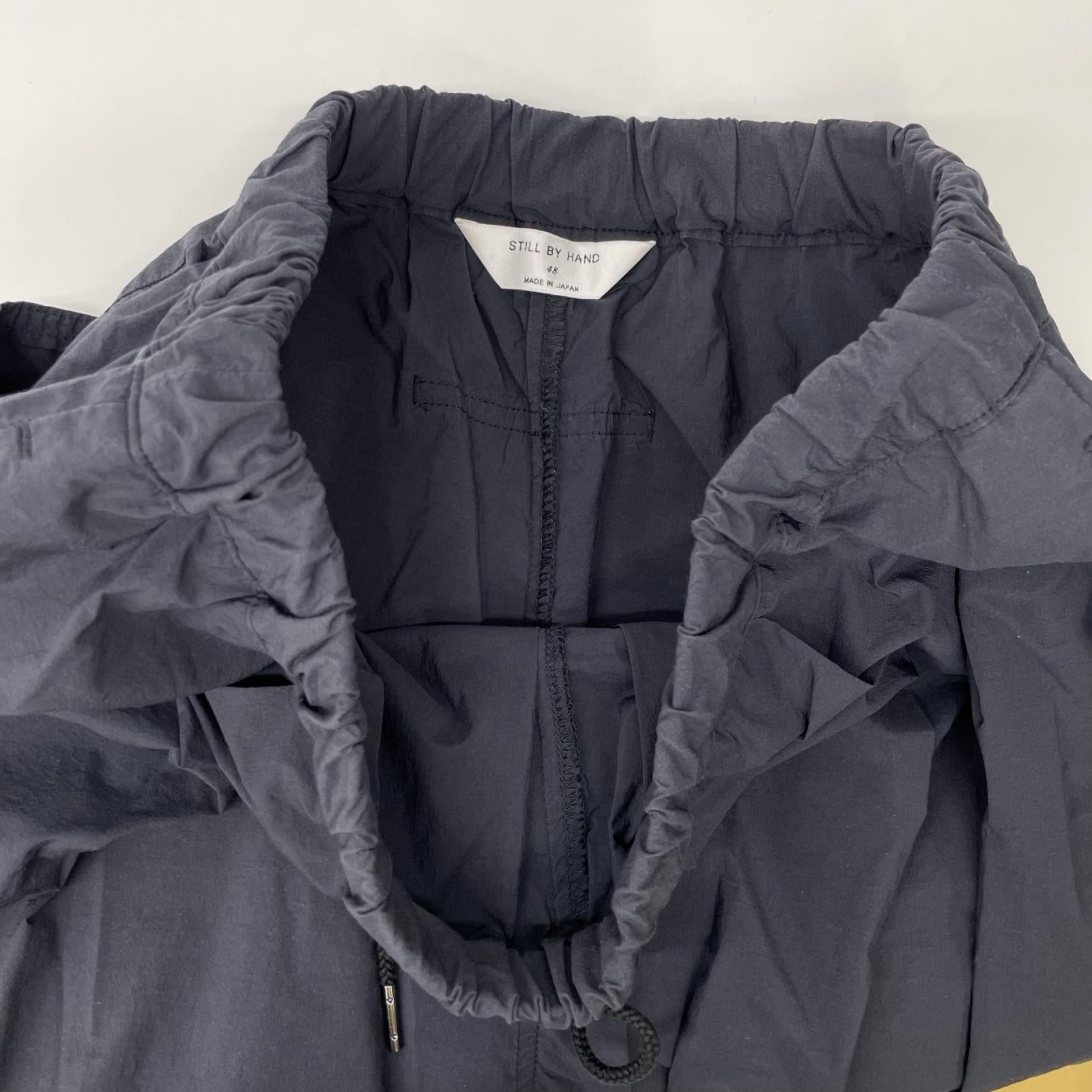 STILL BY HAND スティルバイハンド チャコール コットン×ナイロン ウエストゴム 裾ジップ トレーニングパンツ ボトムス