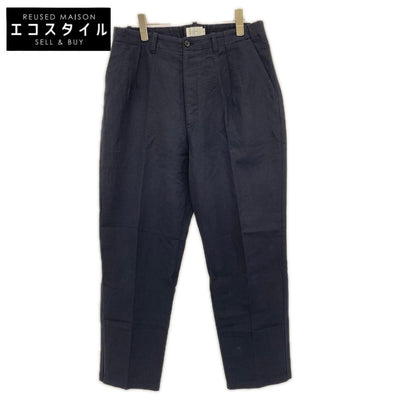 STILL BY HAND スティルバイハンド ネイビー ウール×リネン ジップフライ インタック イージーパンツ ボトムス