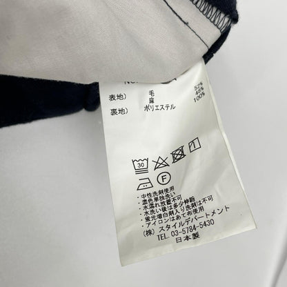 STILL BY HAND スティルバイハンド ネイビー ウール×リネン ジップフライ インタック イージーパンツ ボトムス