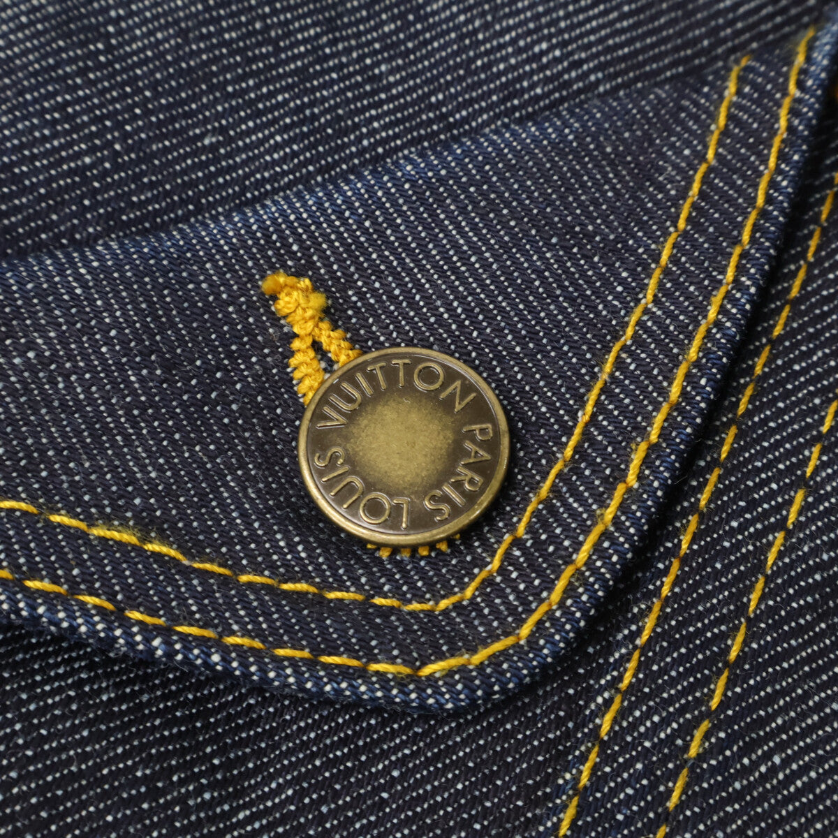 LOUIS VUITTON ルイヴィトン 【美品/国内正規】イエローステッチ クロップド デニムパンツ ボトムス