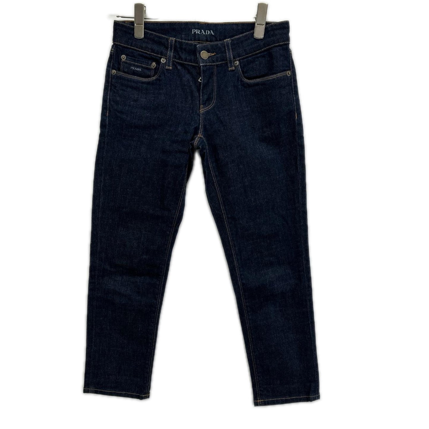 PRADA プラダ インディゴ イエローステッチ CONTOUR FIT スキニーデニムパンツ ボトムス
