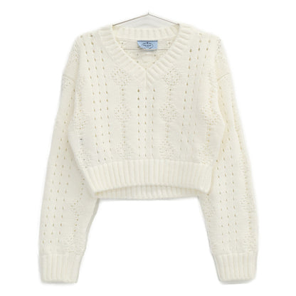 PRADA プラダ 【美品/国内正規】P24R1I S221 コットン クロップド 長袖ニットセーター トップス