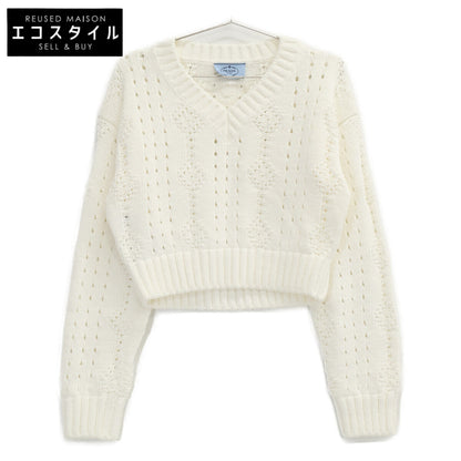 PRADA プラダ 【美品/国内正規】P24R1I S221 コットン クロップド 長袖ニットセーター トップス