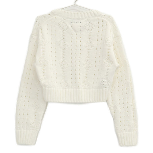 PRADA プラダ 【美品/国内正規】P24R1I S221 コットン クロップド 長袖ニットセーター トップス
