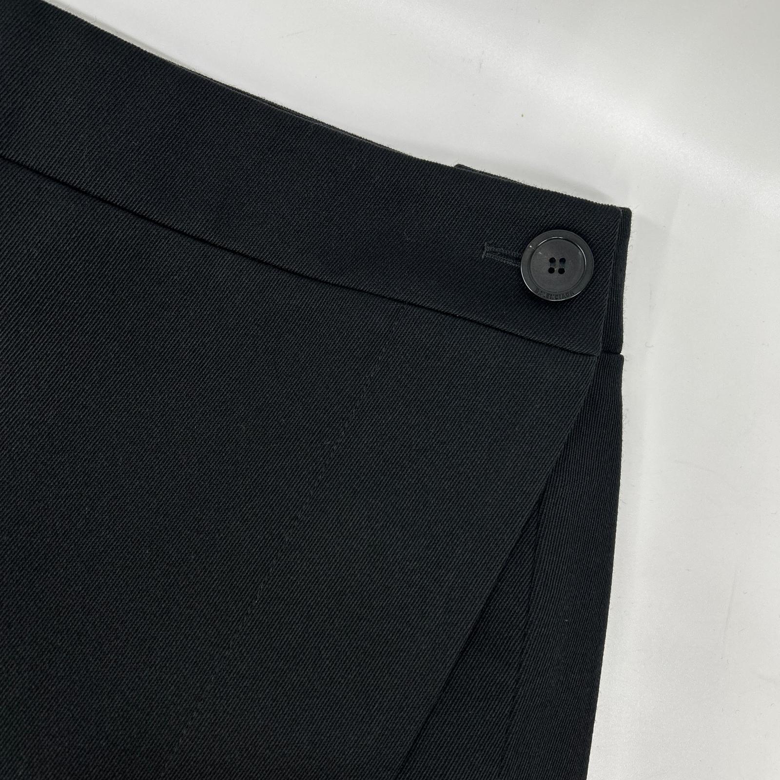 BALENCIAGA バレンシアガ 642174 ブラック ウール デザインボタン スカート スカート