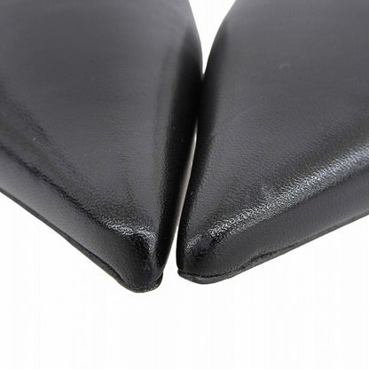 JIMMY CHOO ジミーチュウ 美品 RAY レザー ポインテッドトゥ スリングバックパンプス シューズ レディース ブラック 37 1/2 シューズ