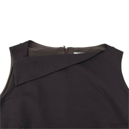 theory luxe セオリーリュクス 03-9205001 ブラウン レーヨン混 バックジップ ノースリーブジャージーワンピース ワンピース