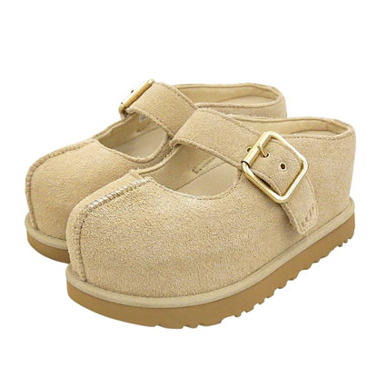 UGG アグ 美品 GOLDENSTAR HI MARY JANE ボリュームソール フラットシューズ レディース スエード ベージュ 22cm 1187514 シューズ