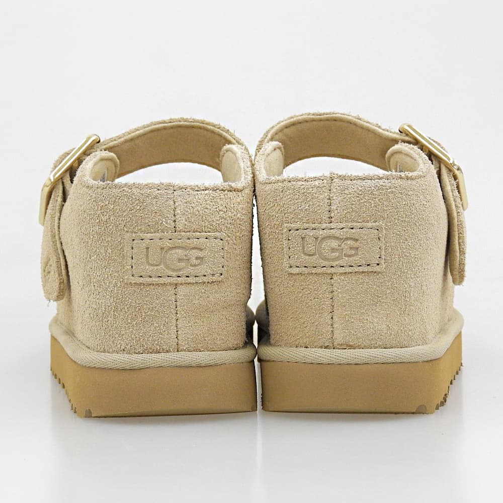 UGG アグ 美品 GOLDENSTAR HI MARY JANE ボリュームソール フラットシューズ レディース スエード ベージュ 22cm 1187514 シューズ