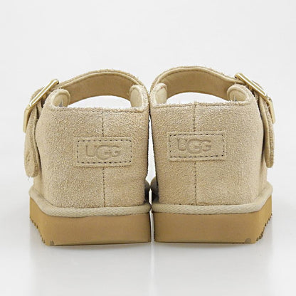 UGG アグ 美品 GOLDENSTAR HI MARY JANE ボリュームソール フラットシューズ レディース スエード ベージュ 22cm 1187514 シューズ