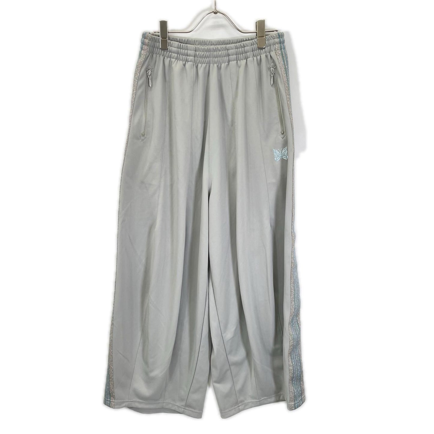 needles ニードルズ ×BEAMS BOY SX1516 グレー ポリエステル シルバーラメサイドライン ヒザデルトラックパンツ ボトムス