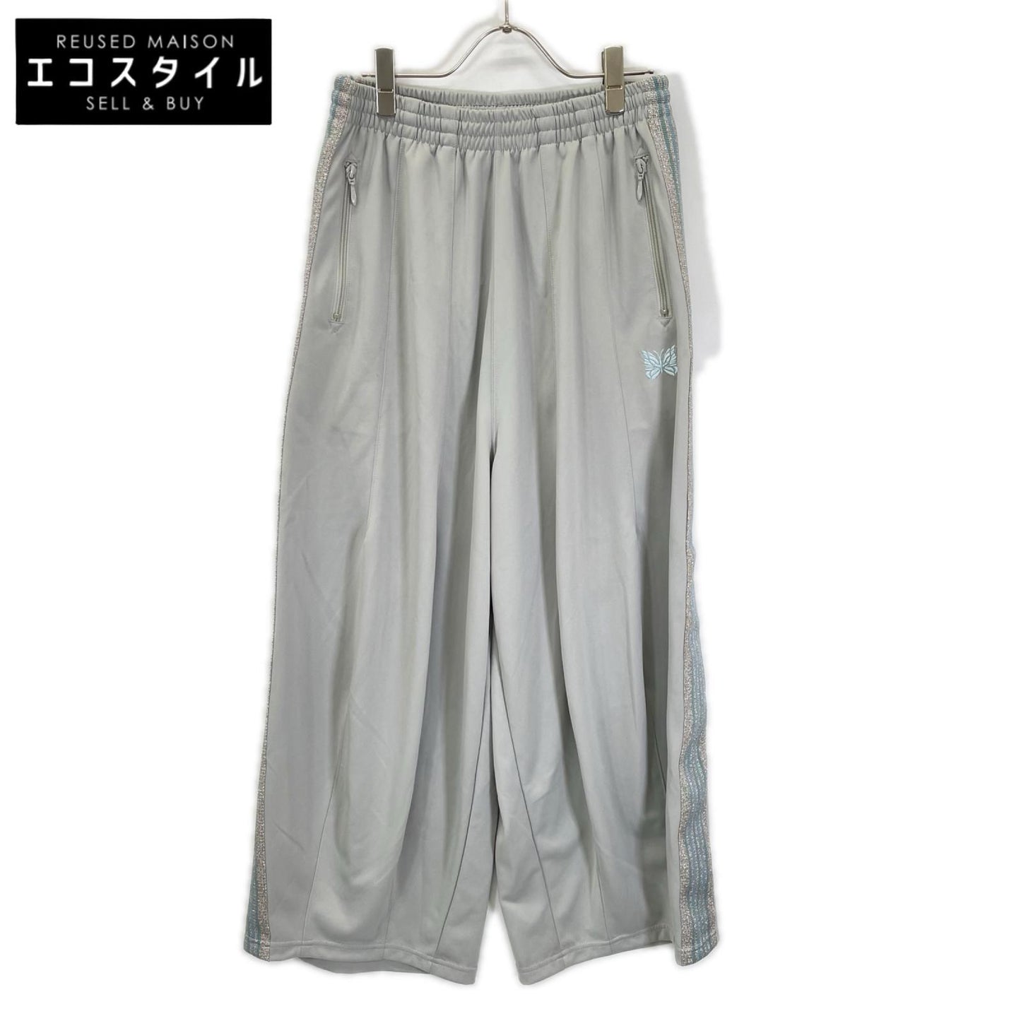 needles ニードルズ ×BEAMS BOY SX1516 グレー ポリエステル シルバーラメサイドライン ヒザデルトラックパンツ ボトムス
