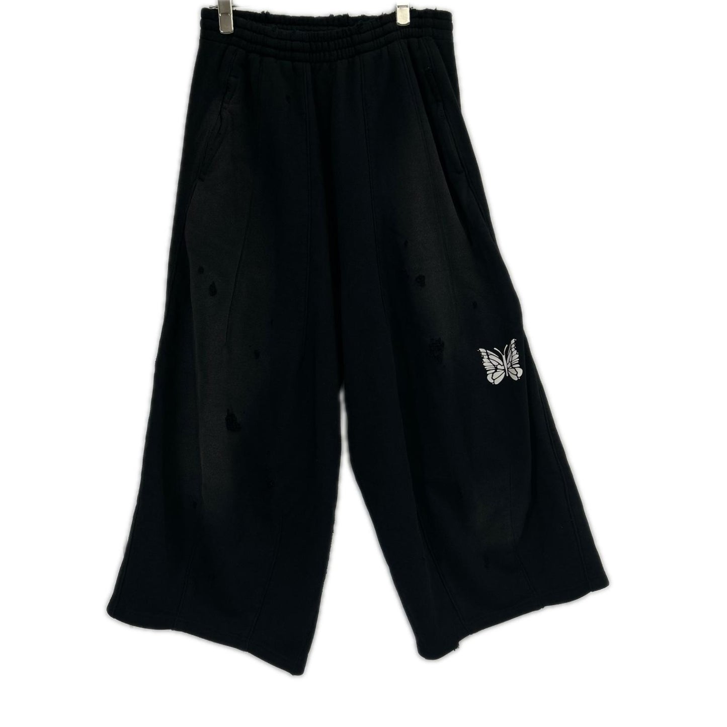 needles ニードルズ RW337 ブラック DECONSTRUCTED H.D.SWEAT PANT - COTTON FRENCH TERRY ボトムス