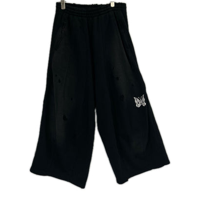 needles ニードルズ RW337 ブラック DECONSTRUCTED H.D.SWEAT PANT - COTTON FRENCH TERRY ボトムス