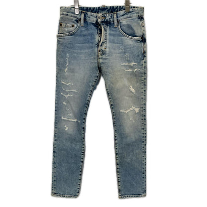 DSQUARED2 ディースクエアード S74LB0747 ライトインディゴ Skater Jean/スケータージーン クラッシュ加工 デニム ボトムス