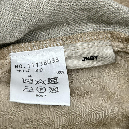 jnby ジェイエヌビーワイ ベージュ リネン100 ダメージ加工 パンツ ボトムス