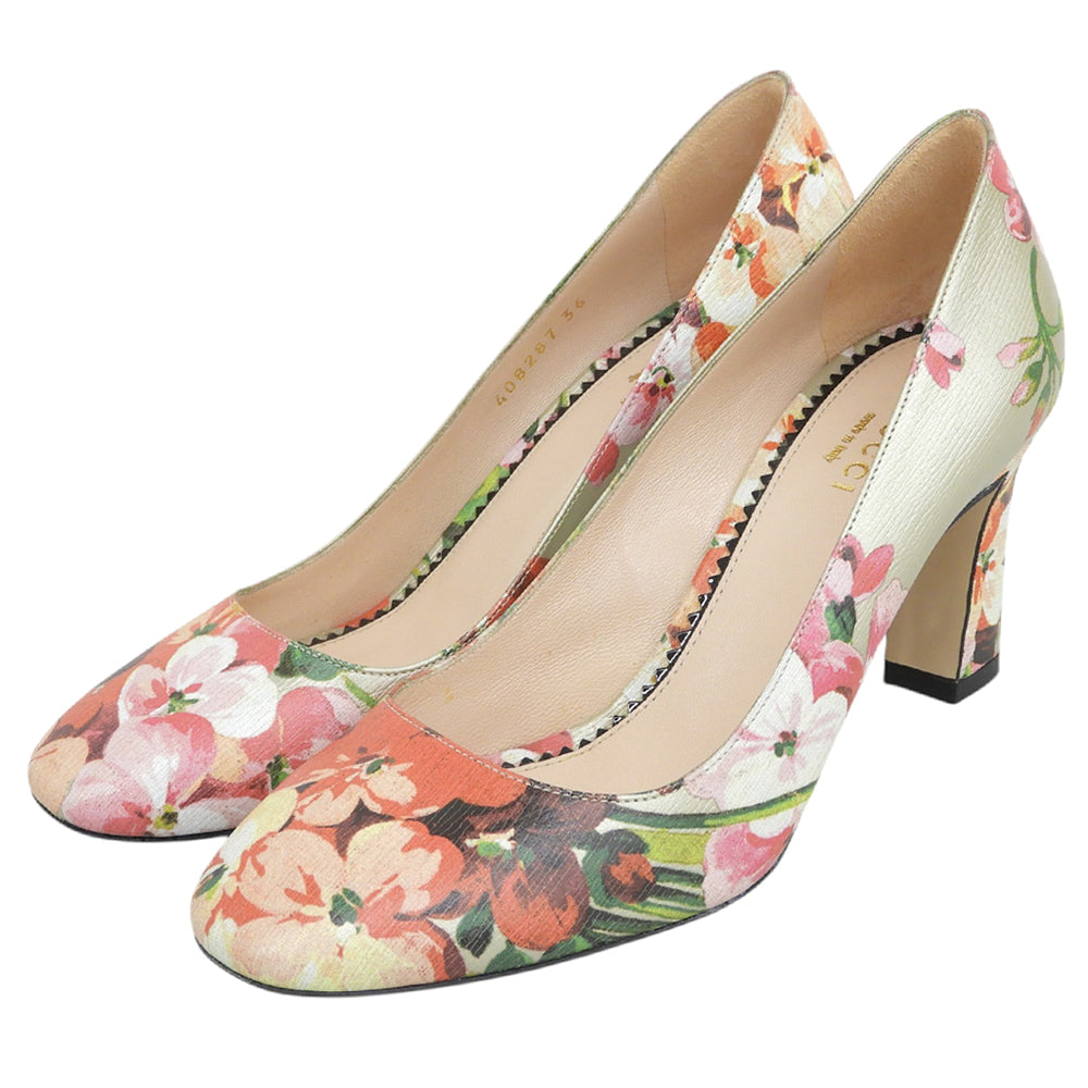 GUCCI グッチ ブルームス 花柄 ヒールパンプス シューズ レディース マルチカラー 36 408287 シューズ