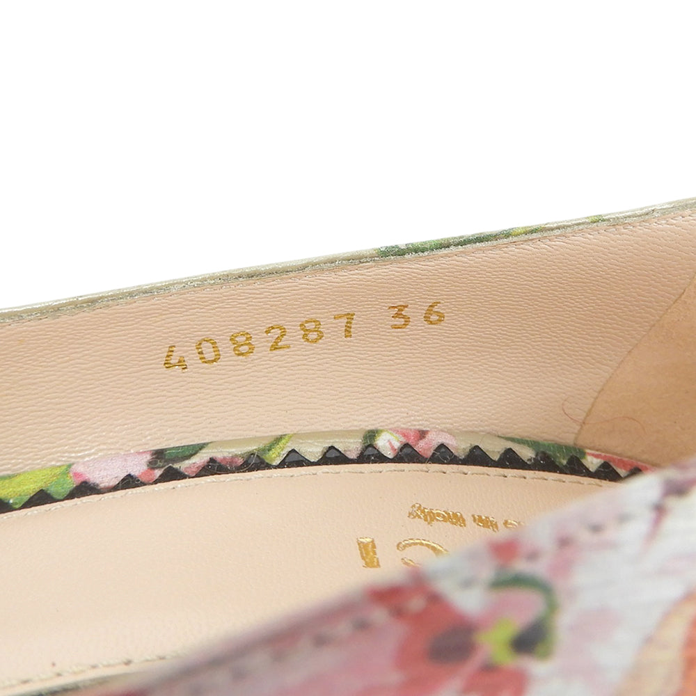GUCCI グッチ ブルームス 花柄 ヒールパンプス シューズ レディース マルチカラー 36 408287 シューズ