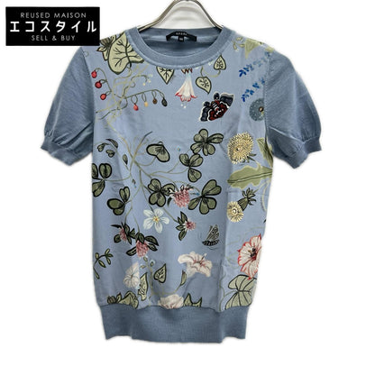 GUCCI グッチ 360378 ライトブルー ボタニカル クルーネック半袖トップス トップス
