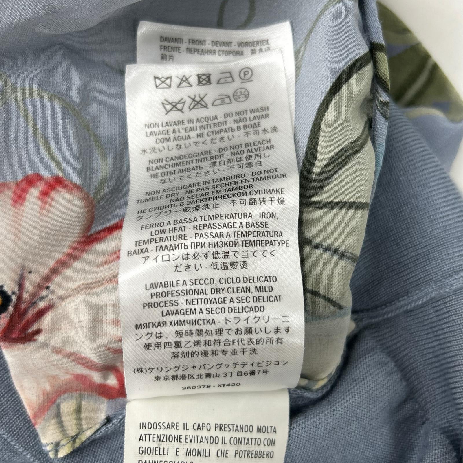 GUCCI グッチ 360378 ライトブルー ボタニカル クルーネック半袖トップス トップス