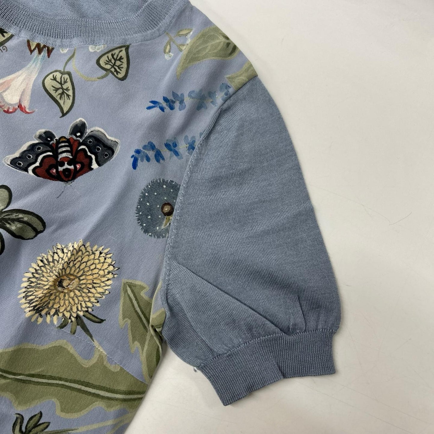 GUCCI グッチ 360378 ライトブルー ボタニカル クルーネック半袖トップス トップス