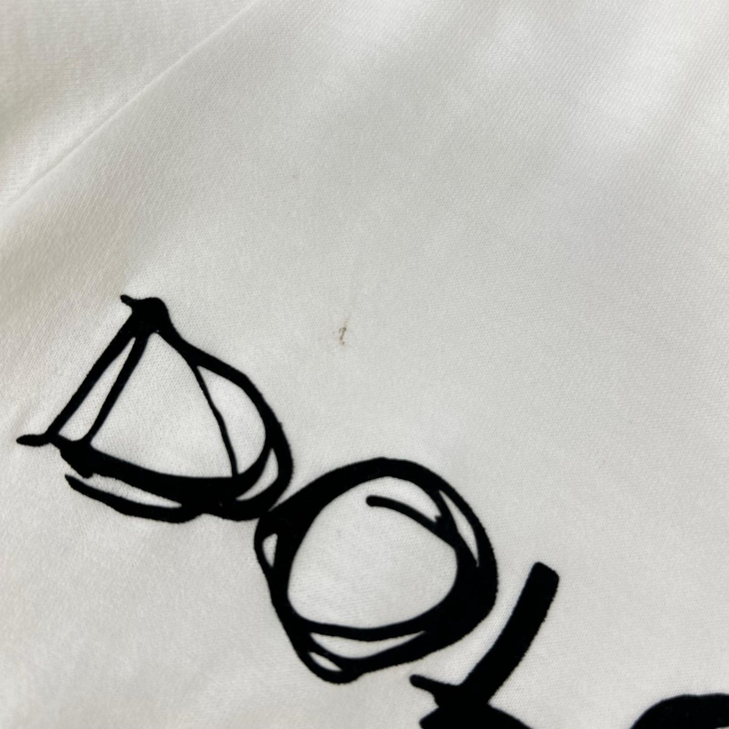 DOLCE&GABBANA ドルチェアンドガッバーナ F8L61T ホワイト×ブラック コットン ロゴTシャツ トップス